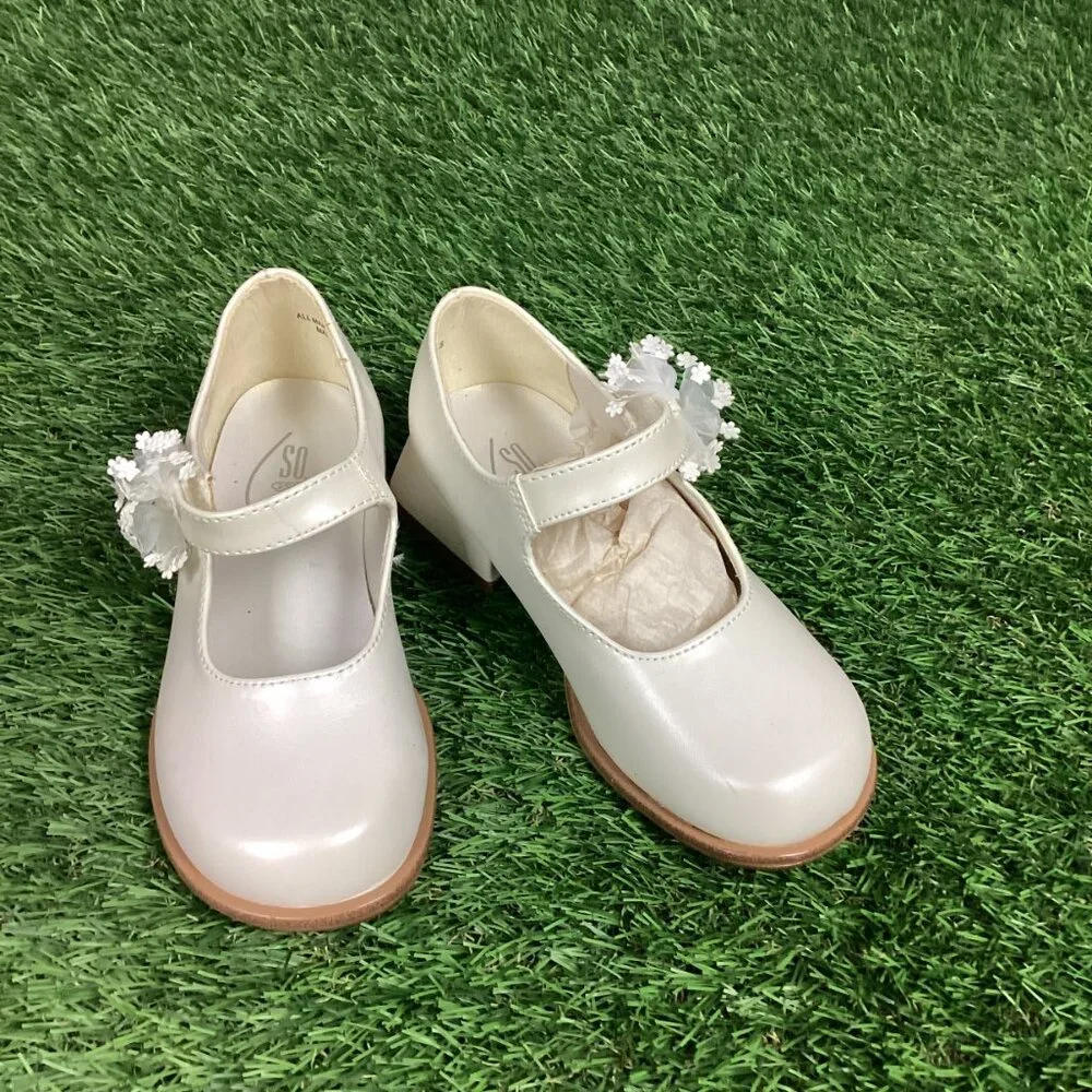 Vintage Girls White Dress Shoes and Purse New 9 Toddler